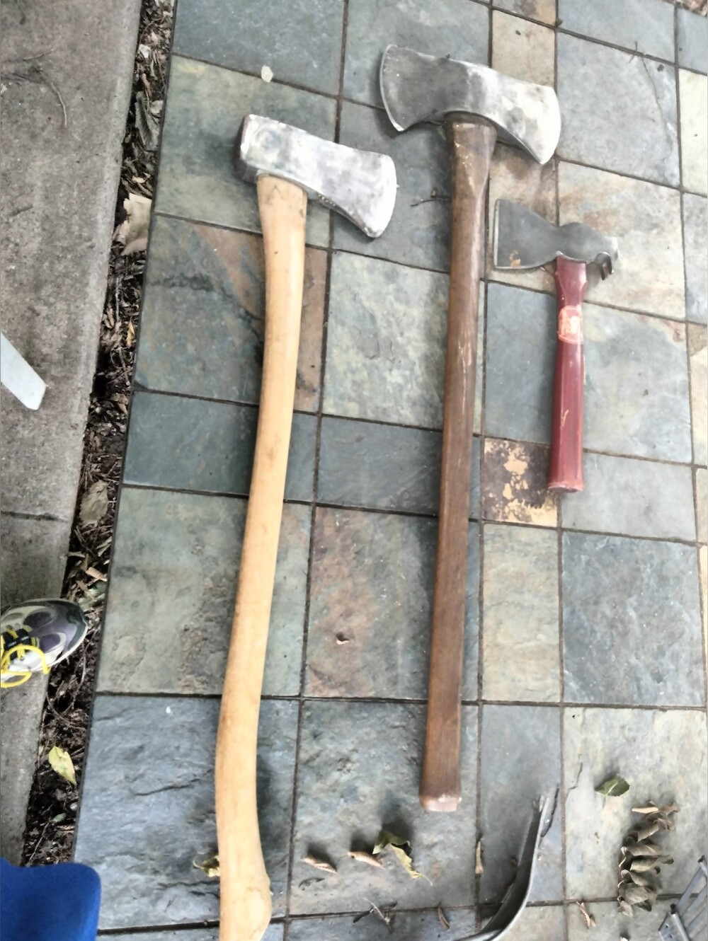 Vintage-Style Wood Handle Axes Collection Lot Of 3